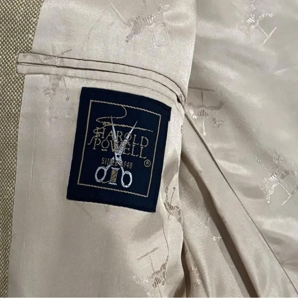 Sports Coat Blazer Tan/Gold Suit Jackets by Harold Powell-size 42R